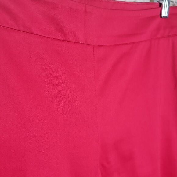 Talbots Curvy Cropped Side Zip Flat Front Cotton Pants Red 2 - Picture 4 of 10